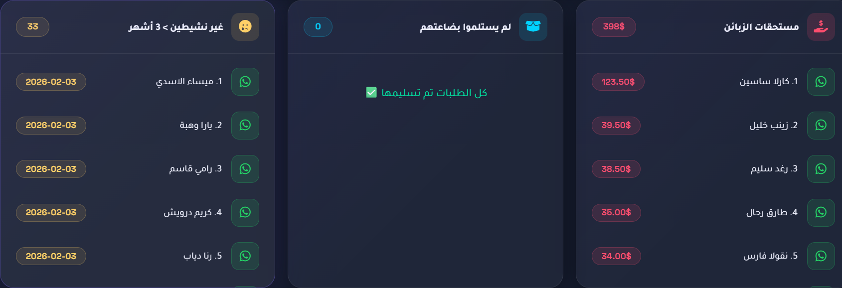 متابعة ذكية للزبائن
